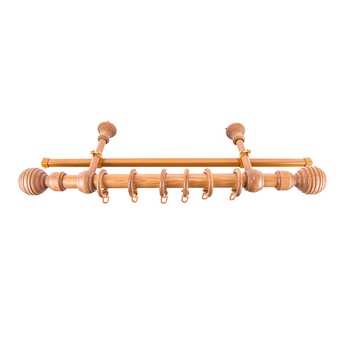 Kit galerie REGAL, lemn masiv, culoare CIRES 220 cm + sina U cires 210 cm, accesorii incluse Kit galerie REGAL, lemn masiv, culoare CIRES 220 cm + sina U cires 210 cm, accesorii incluse