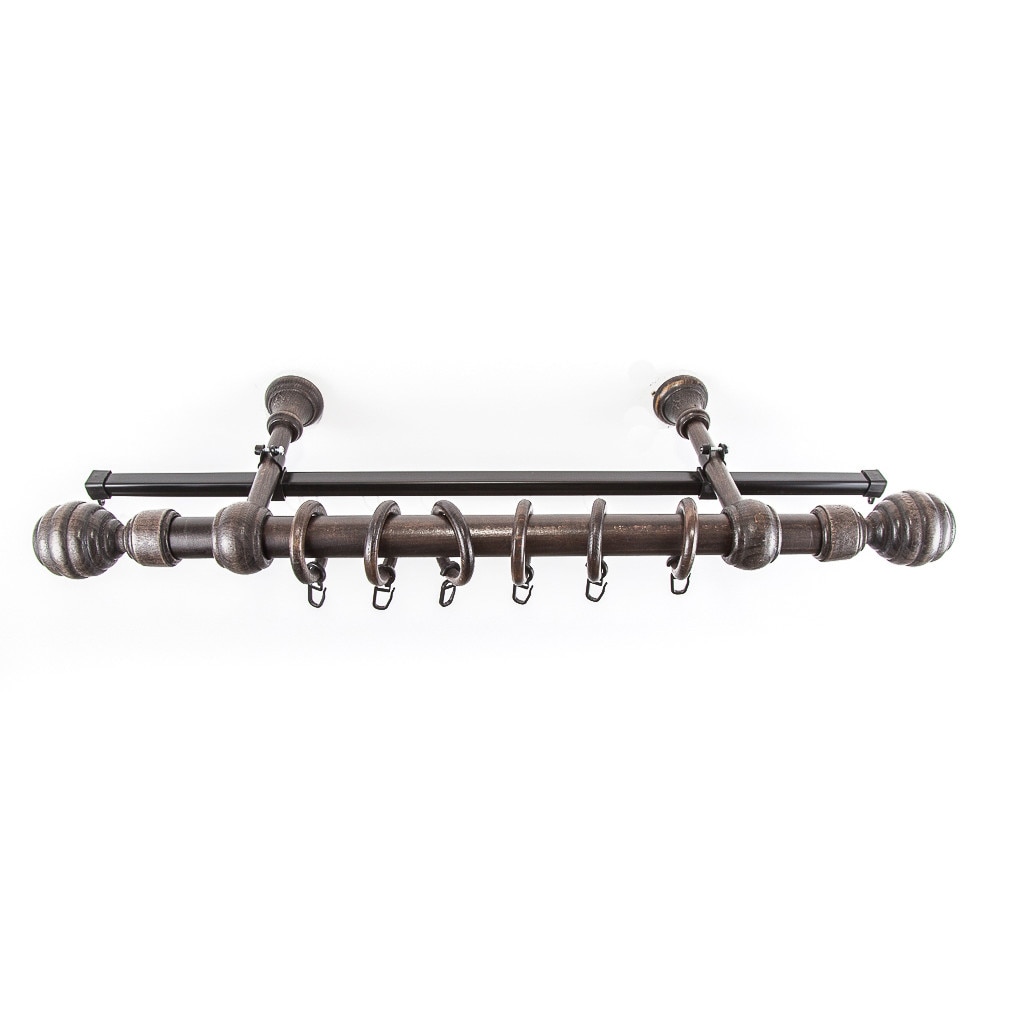 Kit galerie REGAL, lemn masiv, culoare WENGE 220 cm + sina U neagra 210 cm, accesorii incluse