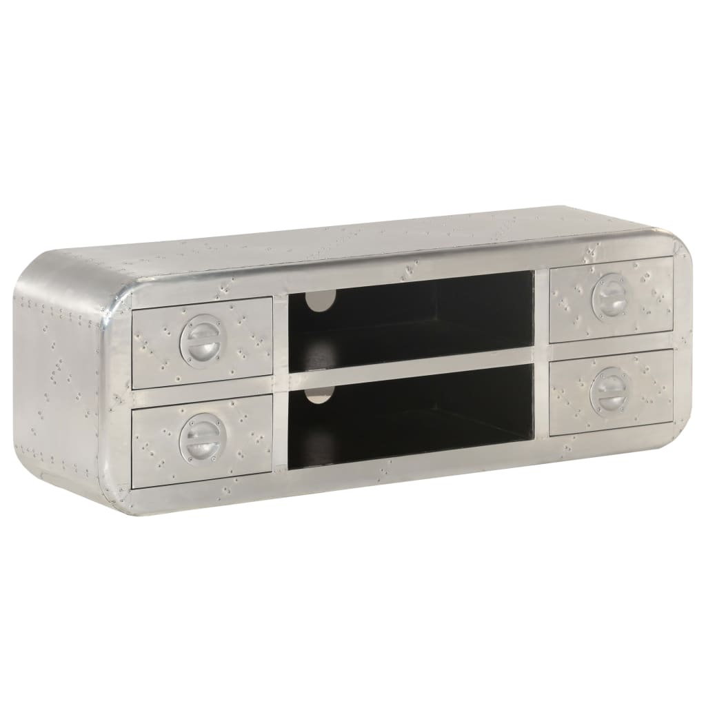 Comoda TV din lemn de mango, vidaXL, 120 x 30 x 40 cm, Argintiu