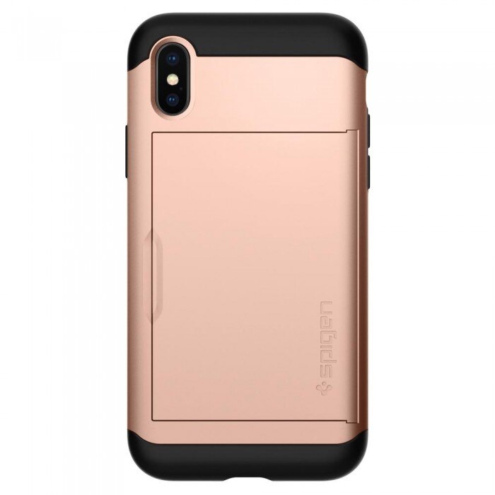Husa iPhone X/XS, Spigen Slim Armor CS Air Cushion, Rose Gold
