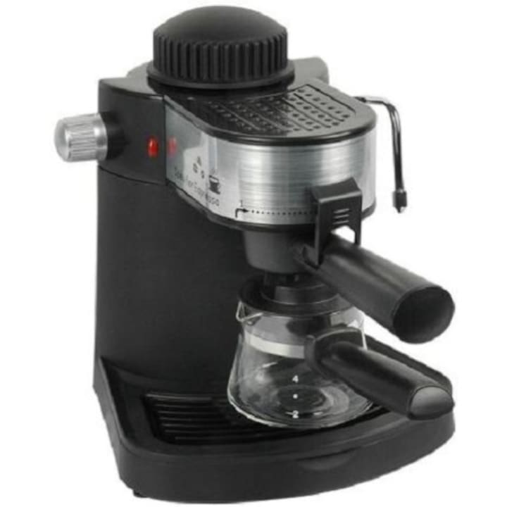 Hausberg HB-3715, Presszó kávéfőző, 4 csészés, 650 W, fekete