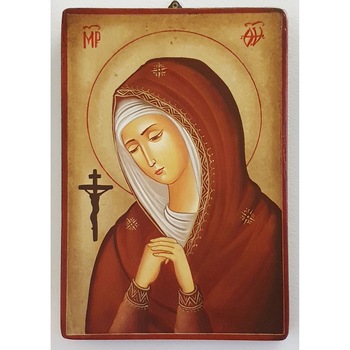 Icoana pictata pe lemn Maica Domnului 158, Artizanat Opait, 32x22cm Icoana pictata pe lemn Maica Domnului 158, Artizanat Opait, 32x22cm