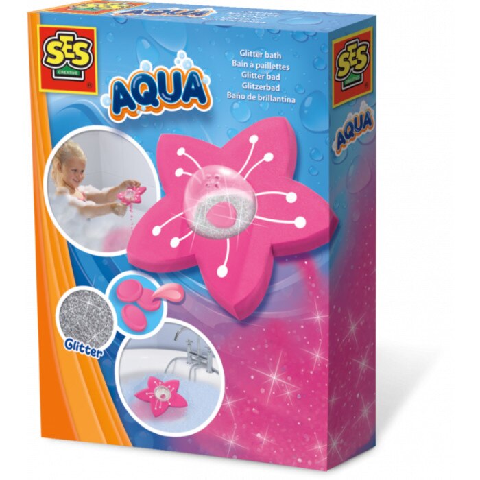 Sclipici Distractiv, SES Creative Aqua - Baie de Sclipici, Alb/Roz