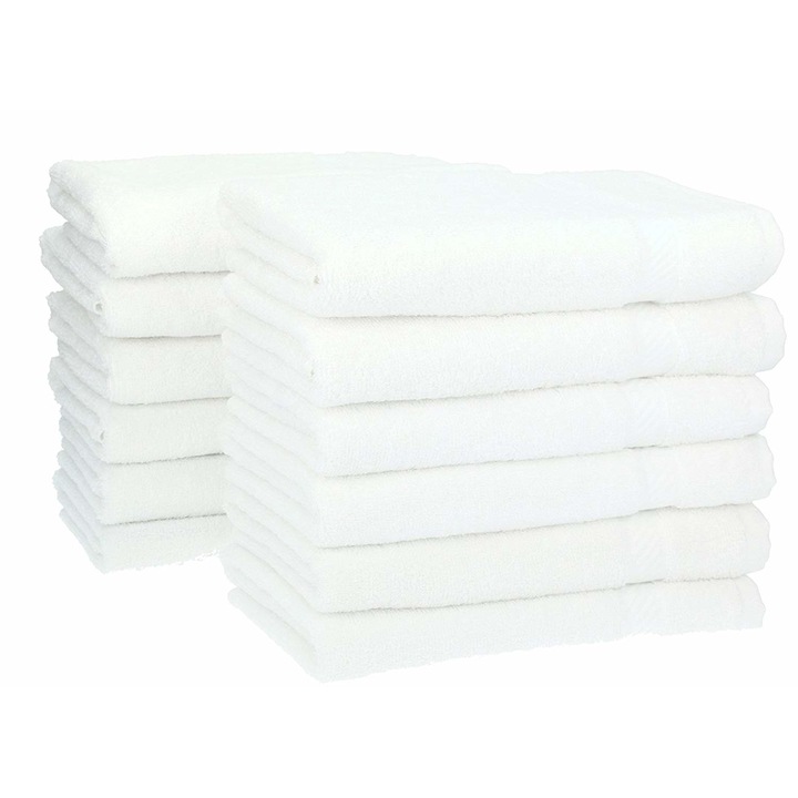 Set 12 x Prosoape 30 x 50 cm, 100% bumbac, Patru Anotimpuri, Alb