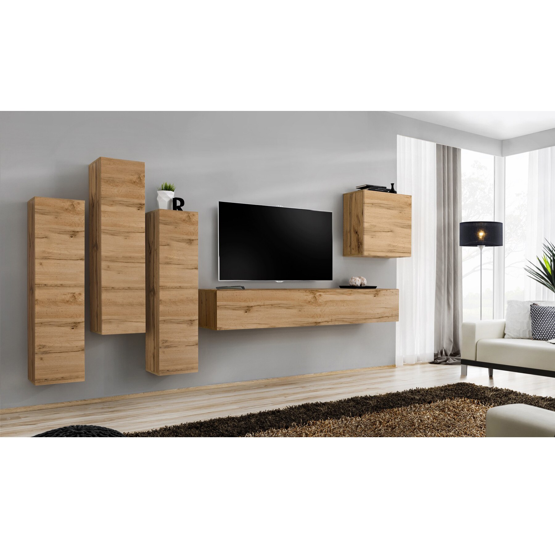 Living Genarom Switch 3 WT SW 3, Stejar Wotan, 330 x 160 x 40 cm