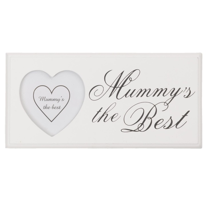 Rama foto de perete lemn alb Mummy's the Best 24 cm x 12 cm