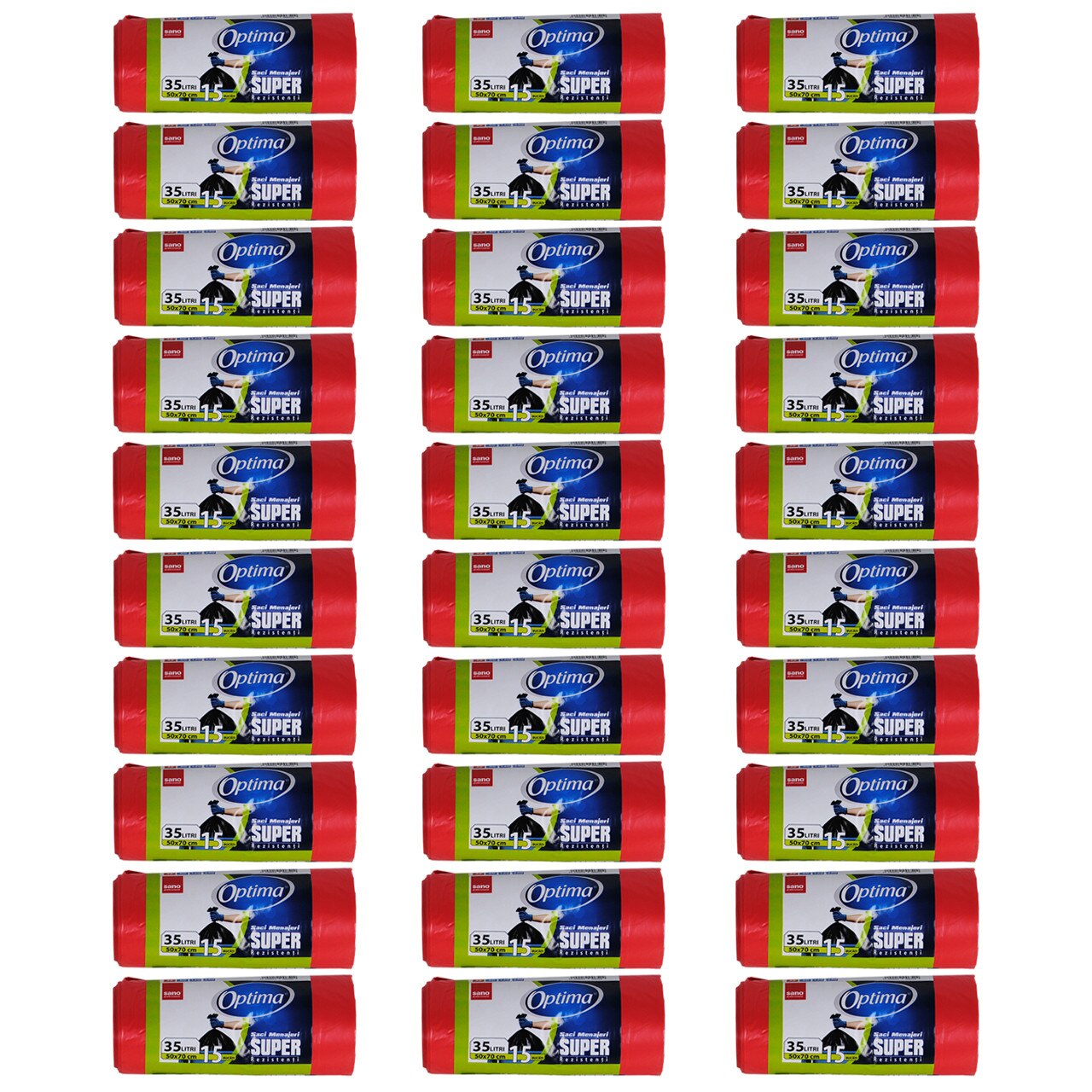 Pachet - 30 x Saci menajeri, Sano Optima, 35 litri