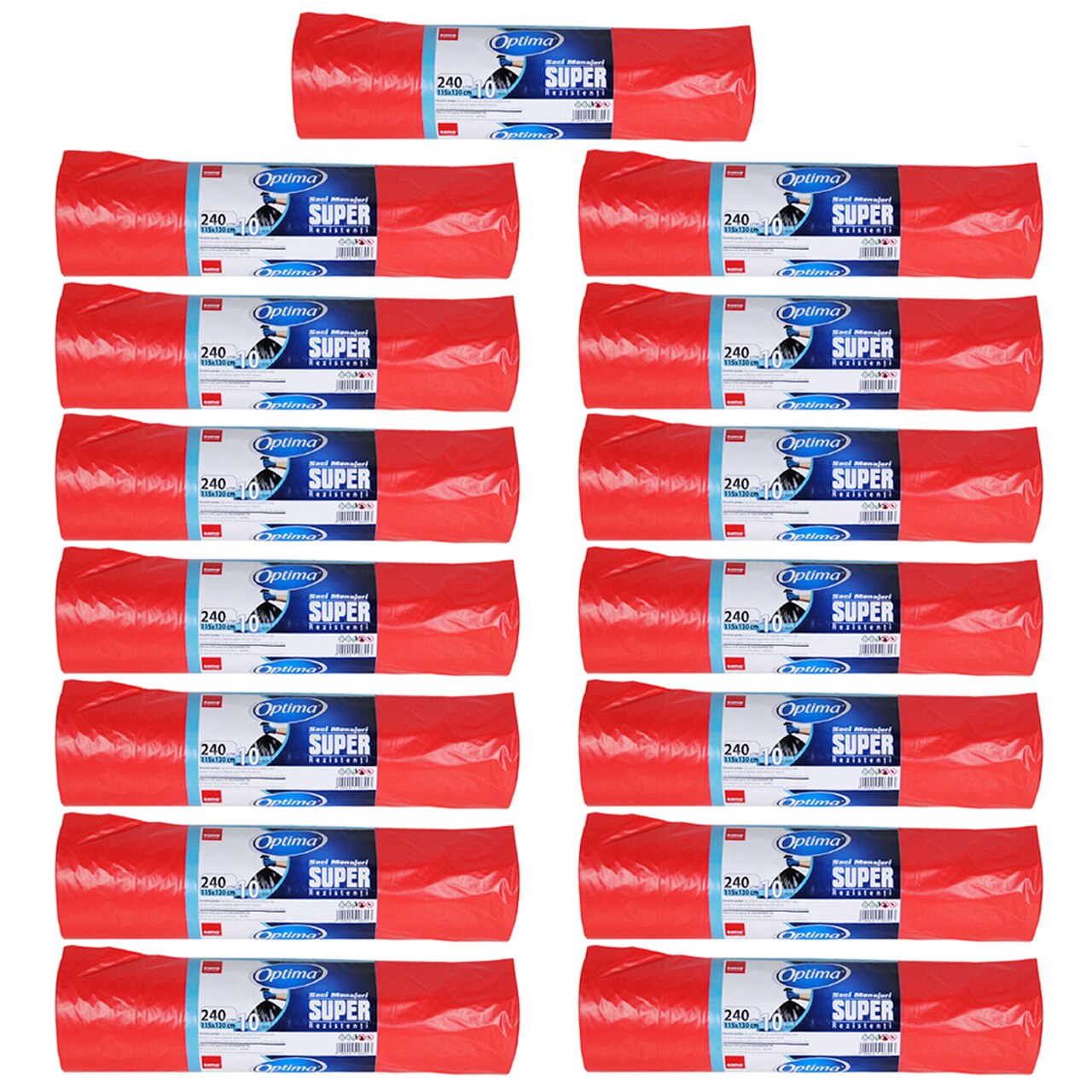 Pachet - 15 x Saci menajeri, Sano Optima, 240 litri