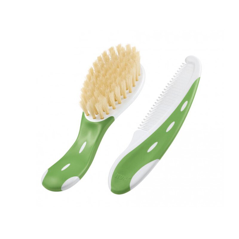 Set 2 piese perie si pieptan Nuk 256236-V, Verde
