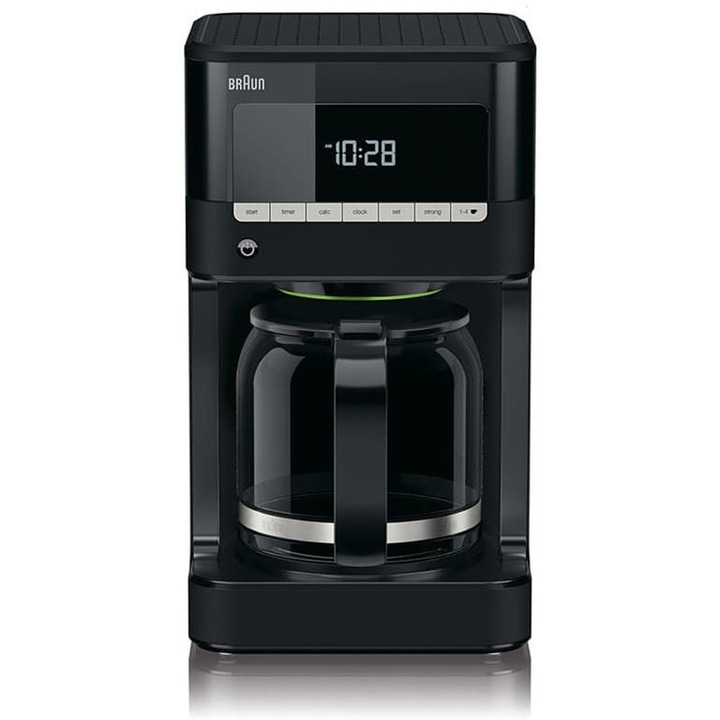 Braun KF7020.BK filteres kávéfőző, 1000W, 1.5L víztartály, vízkövesedés riasztás, kávéerősség beállítása, 1-4 csésze gomb, programozható 24 órás időzítő, LCD kijelző, fekete