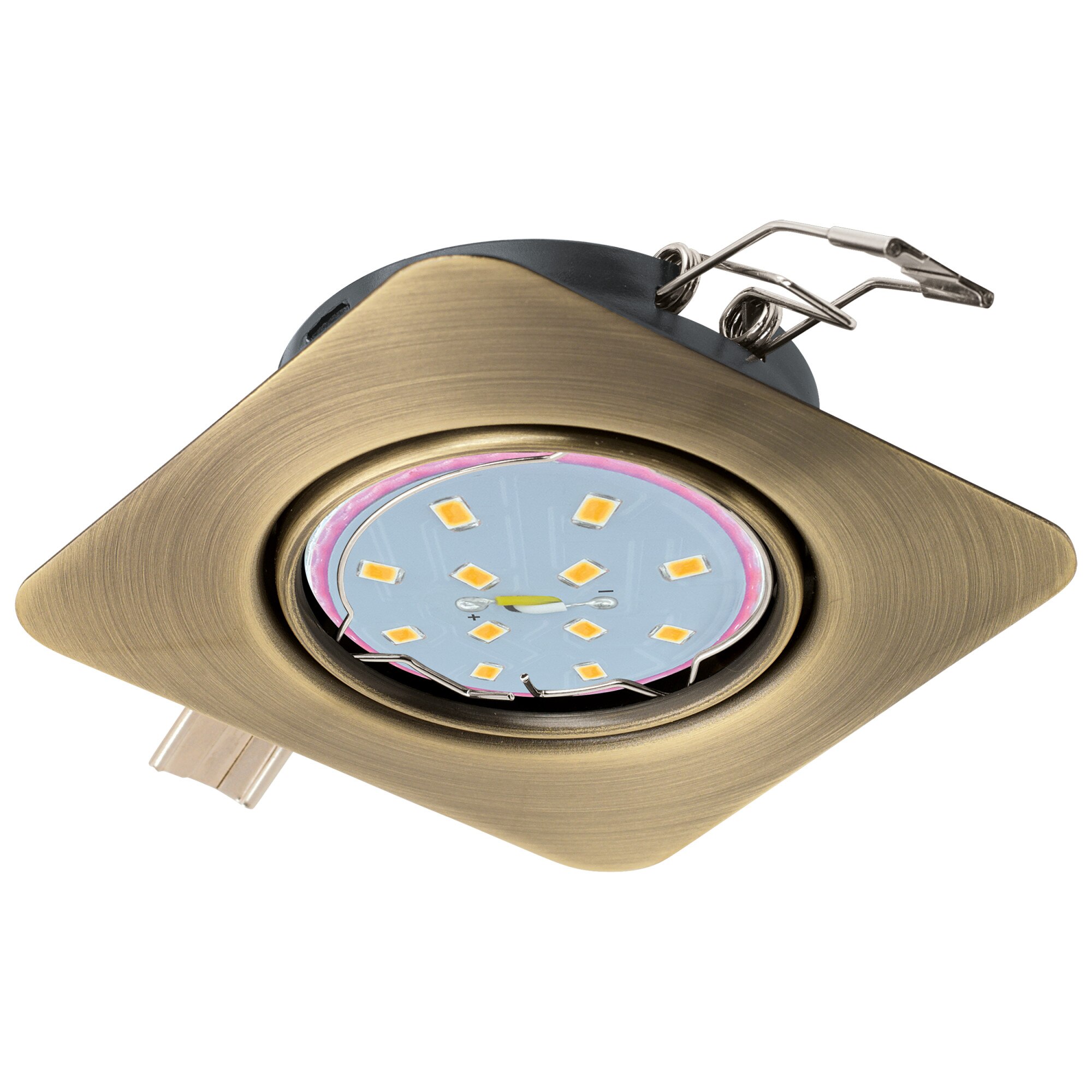 Spot incastrat PENETO, 94265, GU10-LED, 5W, L 87, l 87, Otel / Bronz