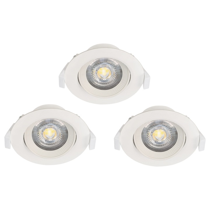 Spot incastrat SARTIANO, 32896, LED, 3X5W, Ø 90, 3X470 Lumeni, 3000 K (Calda), Plastic / Alb