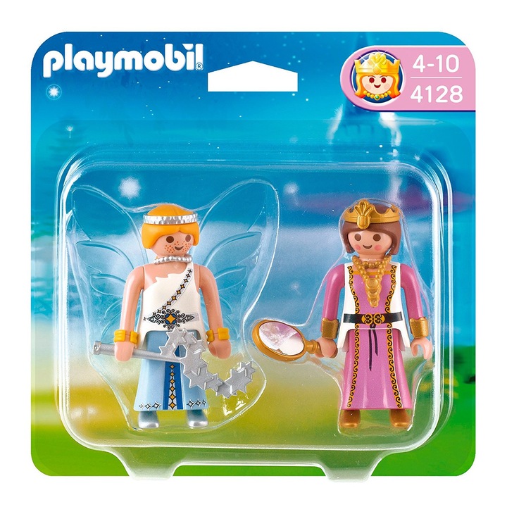 Set de doua mini figurine Princess and Fairy, Playmobil, 4 + ani, Multicolor