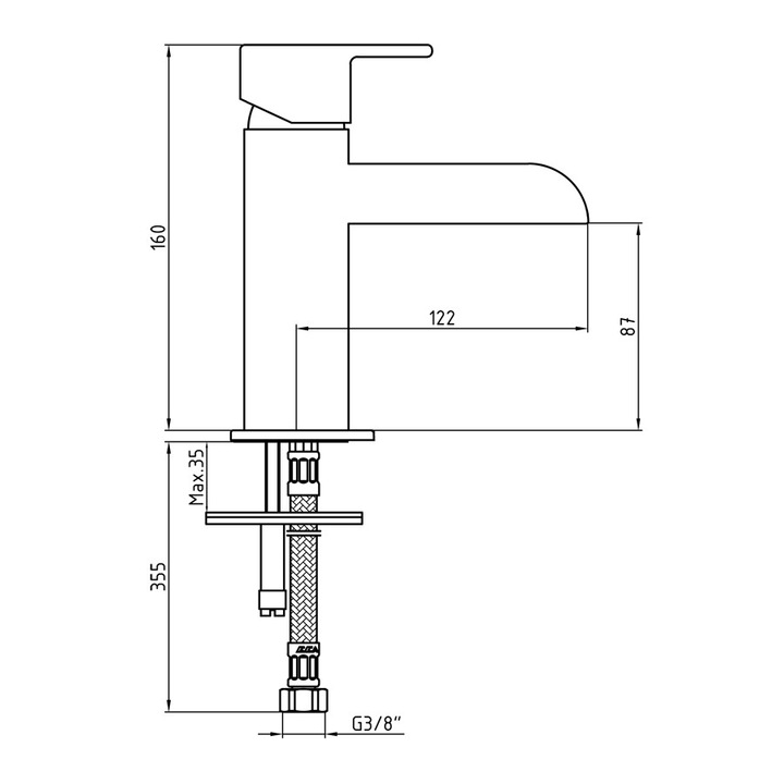 Смесител за умивалник ECA, серия NATURA