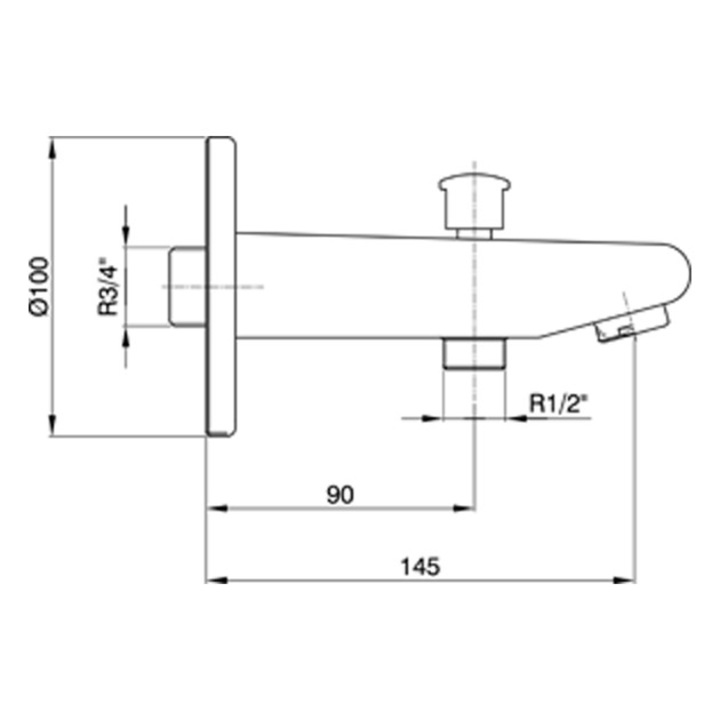 Чучур за вграждане с превключвател ECA, серия VERA