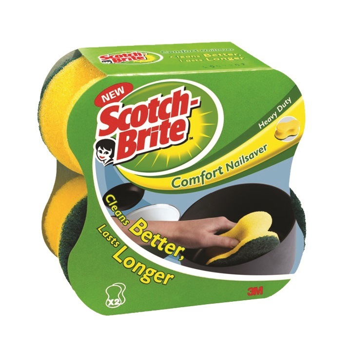 Scotch-Brite Kényelmes, ergonomikus kialakítású mosogatószivacs, 2 darabos