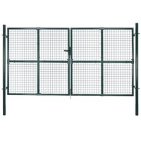 poarta dubla cu plasa pentru gradina vidaxl otel galvanizat 306 x 250 cm verde imagen 29_0_
0