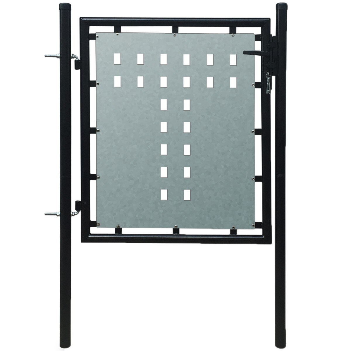 Poarta pentru gard, simpla, vidaXL, Otel, 100 x 125 cm, Negru