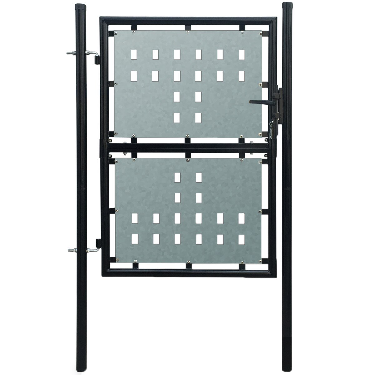 Poarta pentru gard, simpla, vidaXL, Otel, 100 x 225 cm, Negru