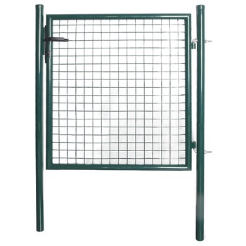 Poarta de gard, din otel acoperit cu pulbere, vidaXL, Verde, 100 x 150 cm Poarta de gard, din otel acoperit cu pulbere, vidaXL, Verde, 100 x 150 cm