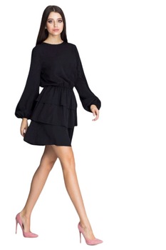 Rochie de zi model 116343 Figl , Negru, L Rochie de zi model 116343 Figl , Negru, L