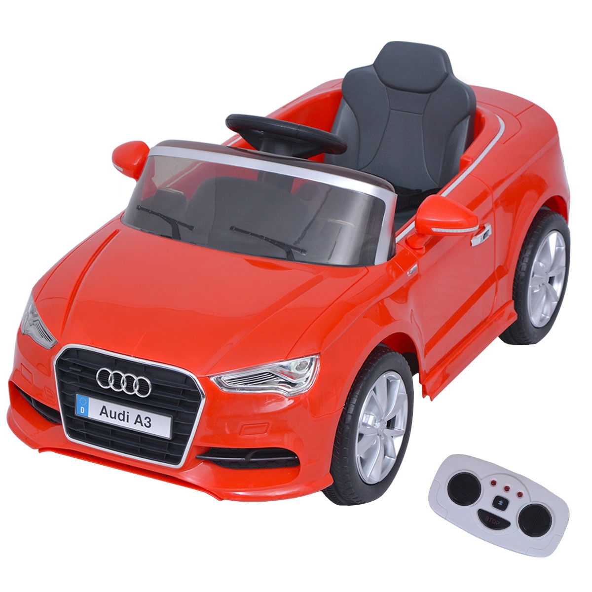 Masinuta electrica Audi A3, cu telecomanda, vidaXL, Plastic, Rosu