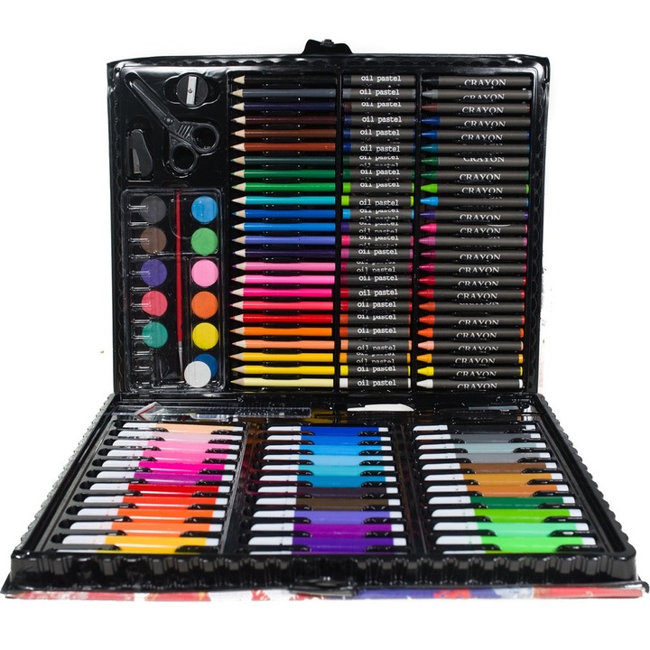 Set artistic de 150 de piese Art4Artist, Markere, Creioane colorate, Acuarele