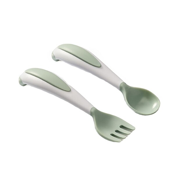 Set 2 piese lingura si furculita Abakus Thermobaby 2165231, Multicolor 6+ luni