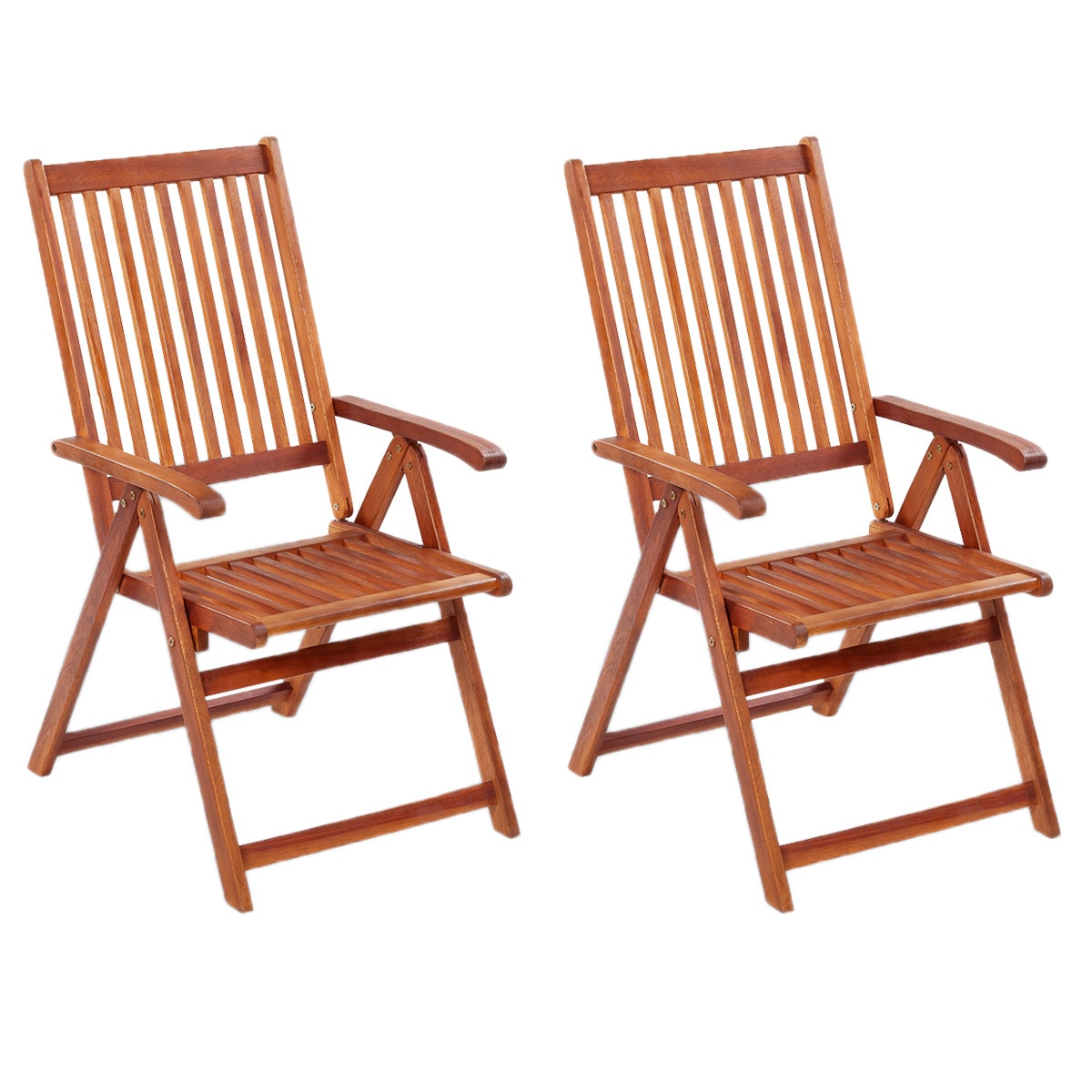 Set 2 scaune gradina/terasa/balcon, pliabile, vidaXL, Lemn, Maro, 57 x 69 x 111 cm