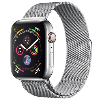 Curea magnetica Milanese Loop Compatibila cu Apple Watch 1/2/3/4, 42mm, Silver, bratara ceas Curea magnetica Milanese Loop Compatibila cu Apple Watch 1/2/3/4, 42mm, Silver, bratara ceas