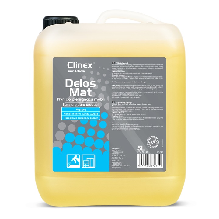Продукт Clinex Delos Mat, за почистване и поддръжка на мебели 5л