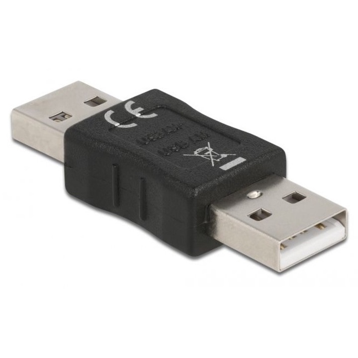DeLock Adapter Gender Changer USB-A male - USB-A male, 79529, Speciális átalakító