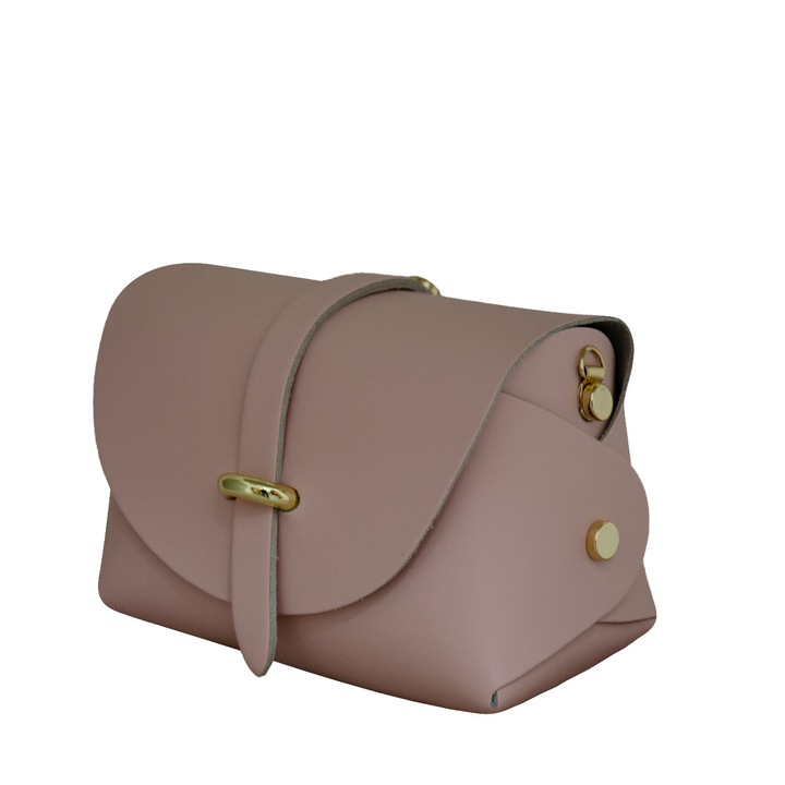 Eva Bags valódi bőr crossbody táska, Ioana világos rózsaszín