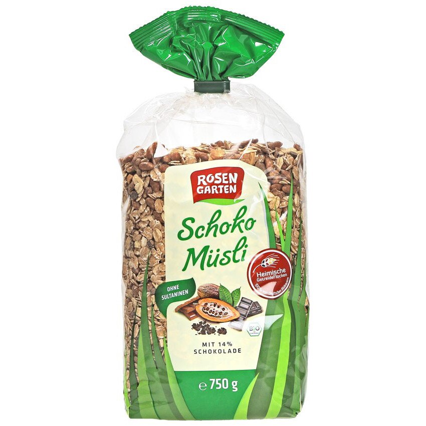 Musli bio cu ciocolata - Rosen Garten, 750 g