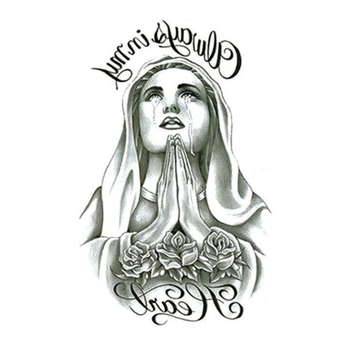 Tatuaj temporar "Pray For Armageddon" waterproof 21x14.80 cm