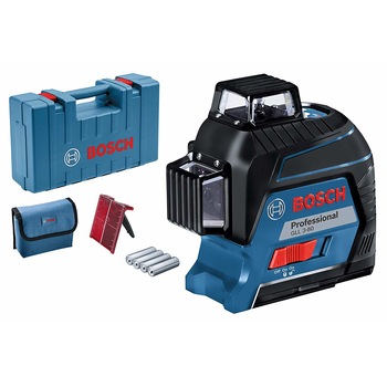 Nivela laser cu linii Bosch Professional GLL 3-80, 30 m, ± 0.2 mm/m precizie, clasa laser 2, IP 54 + 4 baterii (AA) + panou de vizare + valiza transport Nivela laser cu linii Bosch Professional GLL 3-80, 30 m, ± 0.2 mm/m precizie, clasa laser 2, IP 54 + 4 baterii (AA) + panou de vizare + valiza transport