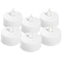 Set 6 lumanari electrice LED albe cu lumina alba , DecorCasa , 5 x 5 cm