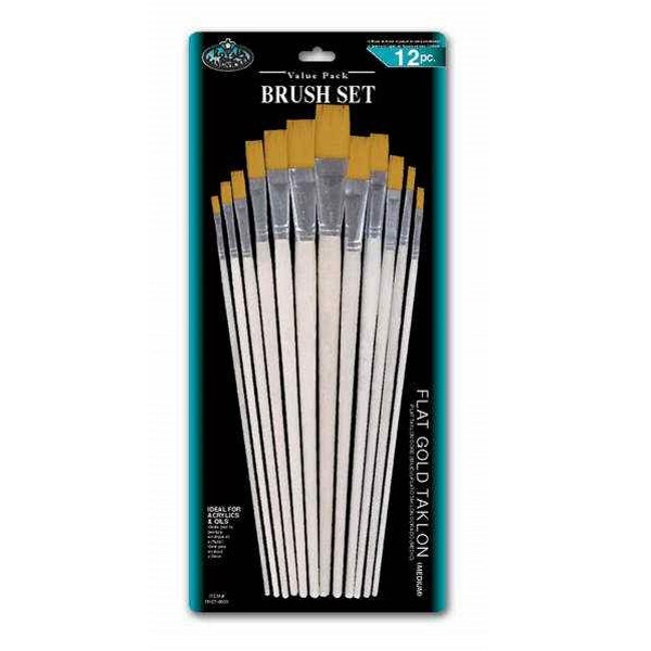 Set 12 pensule late Gold Taklon Royal