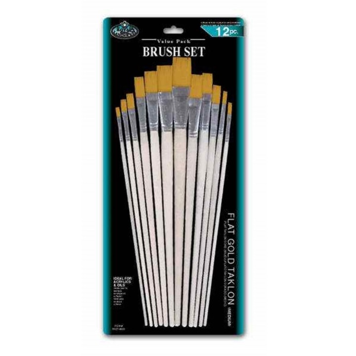 Set 12 pensule late Gold Taklon Royal