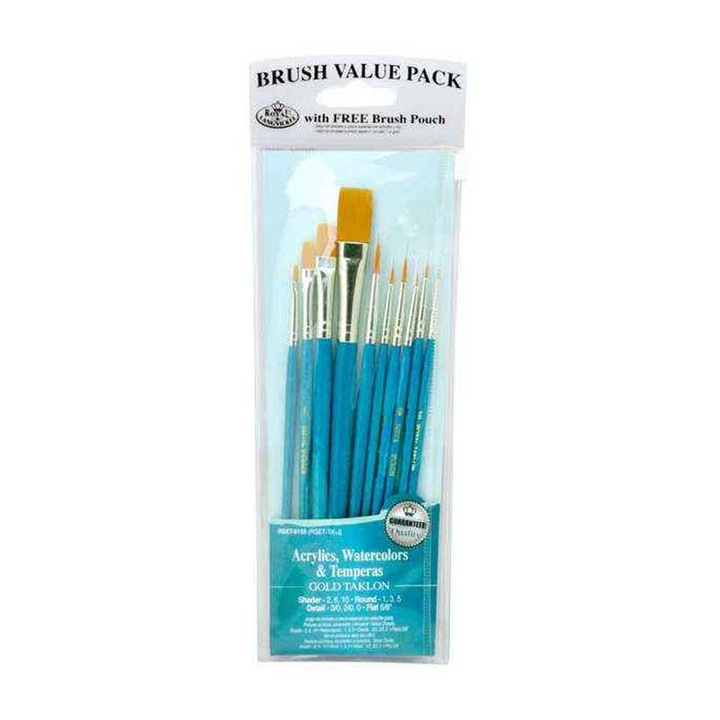 Set 10 pensule fir sintetic Gold Taklon gama Royal Brush Selection