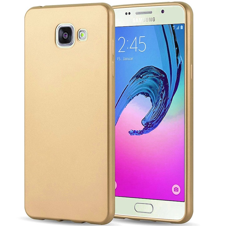 Кейс съвместим с Samsung Galaxy J3 2017, J3 Pro Slim Plastic Gold