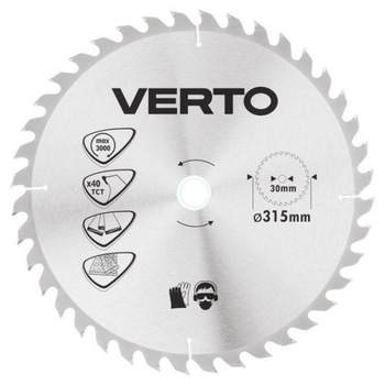 Disc fierastrau circular, 315 x 30 mm, 40 de dinti, Verto 61H140 Disc fierastrau circular, 315 x 30 mm, 40 de dinti, Verto 61H140
