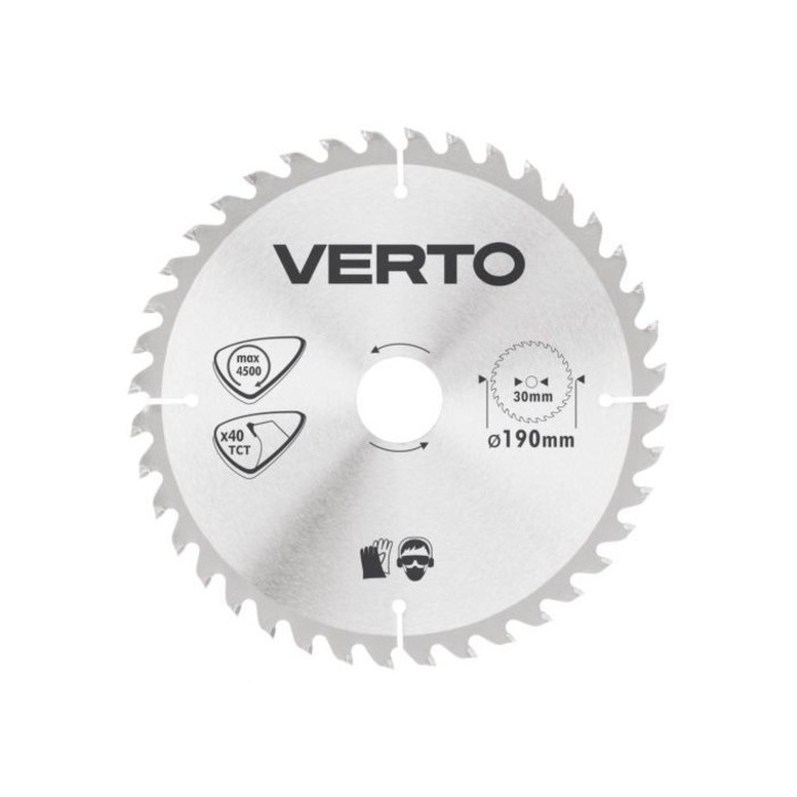 Disc fierastrau circular, 190 x 30 mm, 40 de dinti, 61H124 Verto