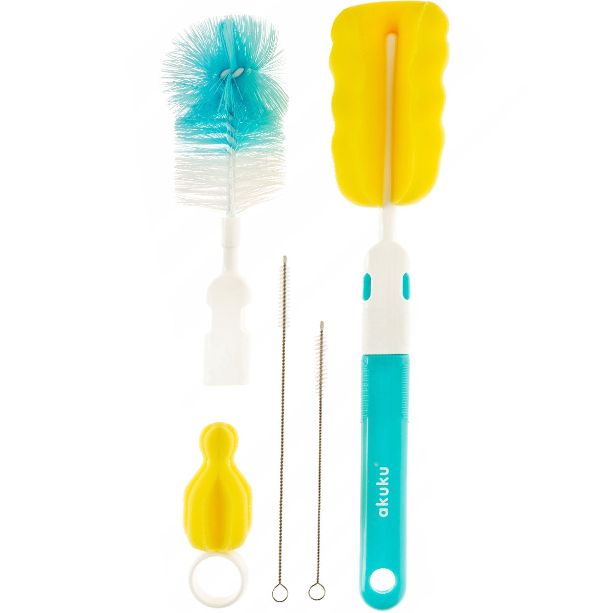 Set 5 perii pentru curatarea biberoanelor si a tetinelor Akuku A0410, Multicolor