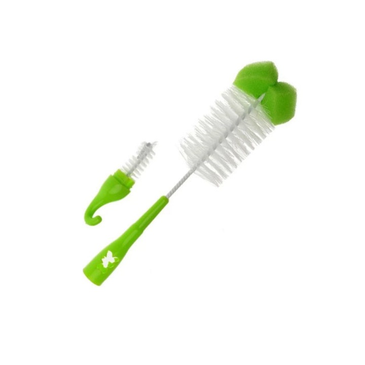 Set 2 perii pentru curatarea biberoanelor si a tetinelor Akuku A0339V, Verde