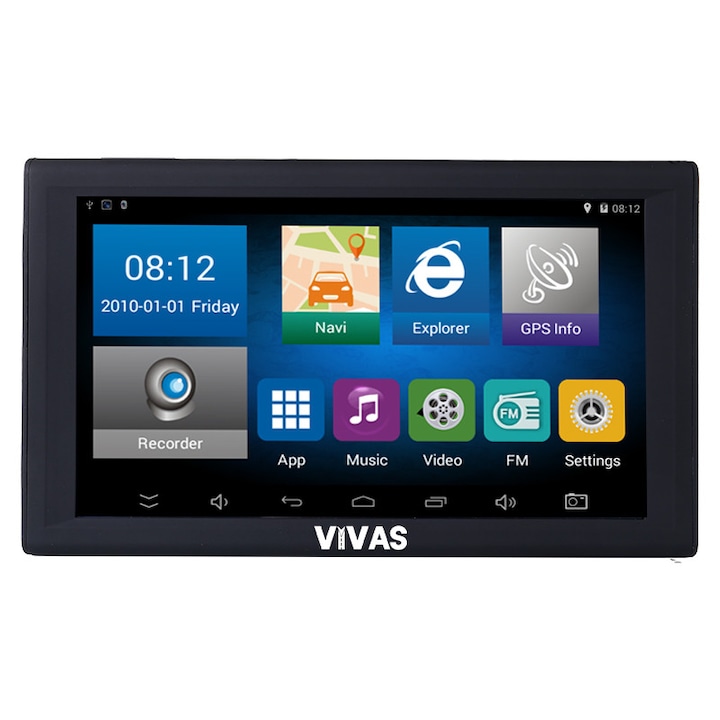GPS навигация за кола и камион Vivas Android 9090 Cam, Андроид, Вграден видеорегистратор, EU, BT, AVIn, WiFi