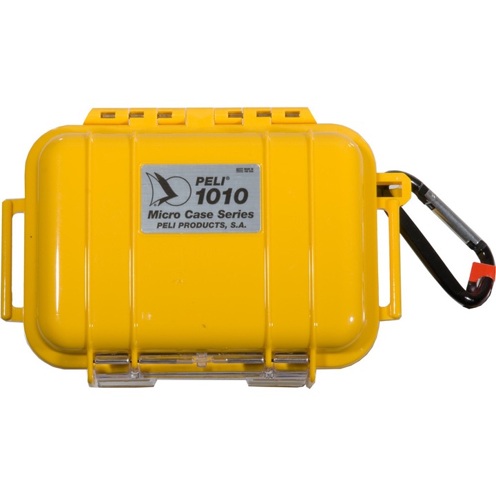 Потопяема кутия за защита Peli MicroCase 1010, жълта, IP67