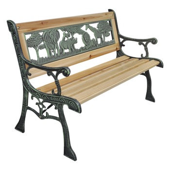 Banca de gradina, pentru copii, cu model animale, vidaXL, Lemn, Maro, 84 x 24 x 28 cm Banca de gradina, pentru copii, cu model animale, vidaXL, Lemn, Maro, 84 x 24 x 28 cm