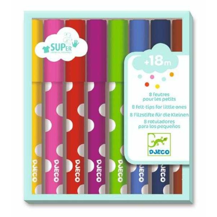 Set 8 carioci lavabile pentru bebe, Djeco