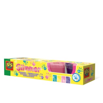 Set Pictura cu Degetele, SES Creative - Pictura cu Degete cu Sclipici, 4 Culori Set Pictura cu Degetele, SES Creative - Pictura cu Degete cu Sclipici, 4 Culori
